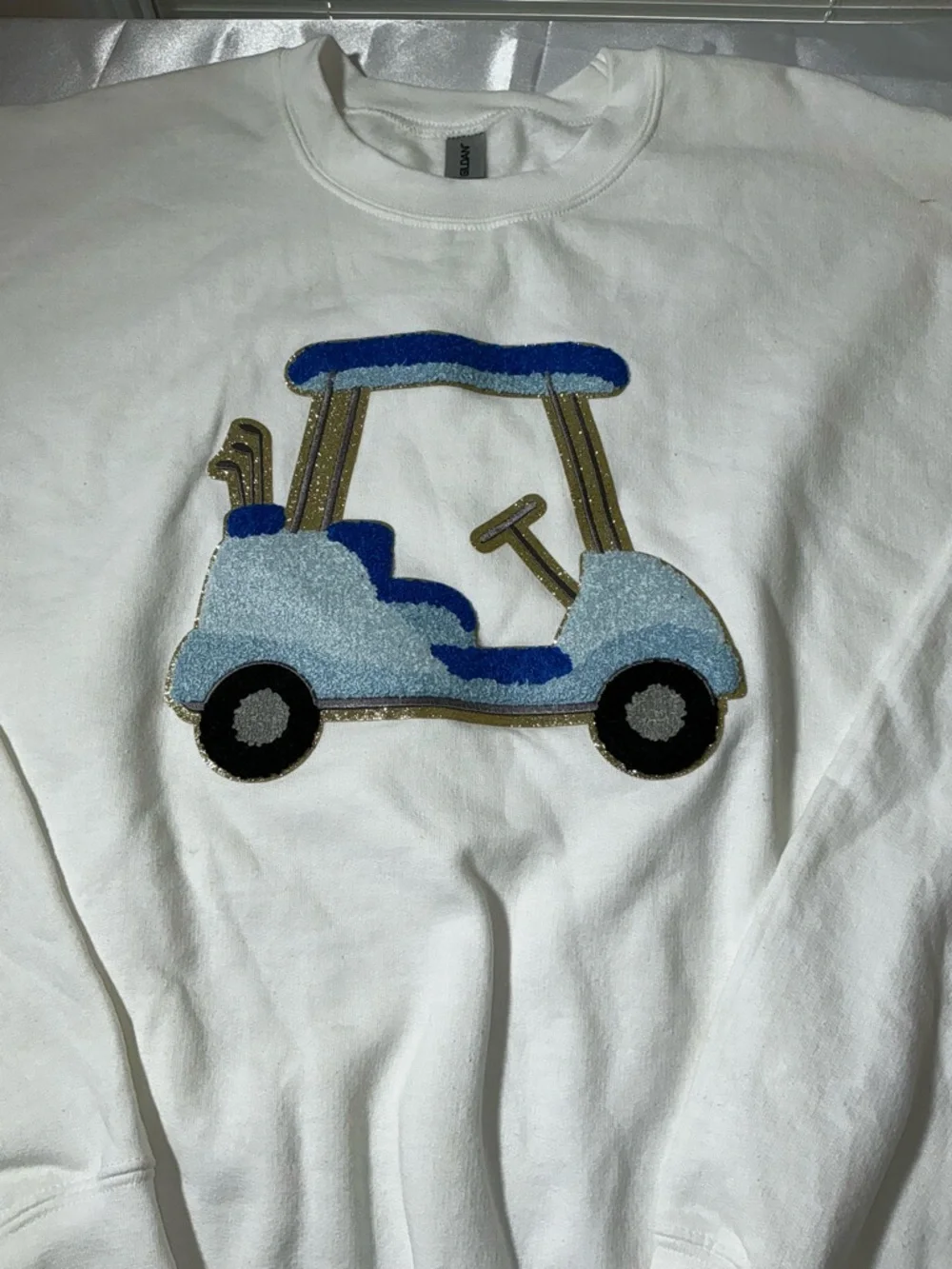 Preppy Blue Golf Cart Sweatshirt Size 3XL - Picture 3 of 8